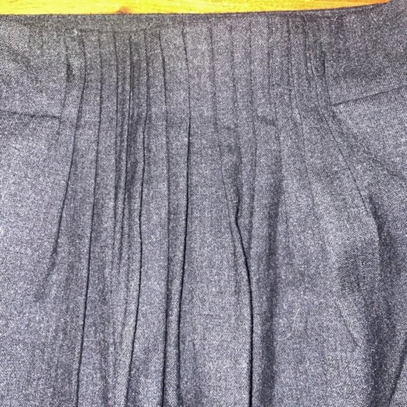 Gap Wool Blend Pleated Front Grey A Line Mini Skirt - Picture 3 of 13